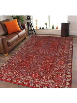 7/24 Retro Tarzı 200 x 290 cm Toz Barındırmaz Viskon Halı 0234-BRD