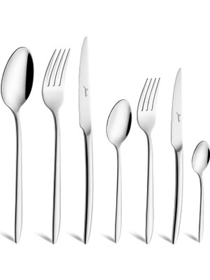 Jumbo 2600 84 Parça 12 Kişilik Çelik Çatal Kaşık Bıçak Takımı