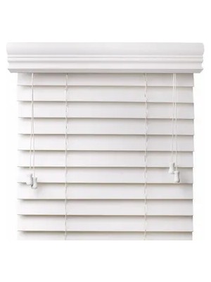 Gülsem Dekor  50 mm Ahşap Görünümlü Jaluzi Beyaz