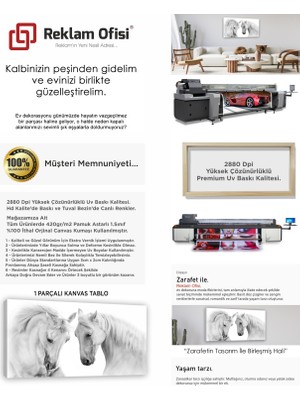 Reklam Ofisi Beyaz Atlar, Sevgi Modern Premium Kanvas Tablo