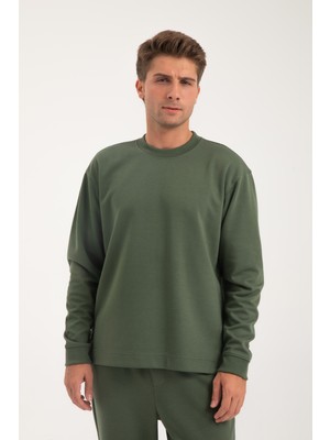 Erkek Uzun Kollu Interlok Basıc Sweatshirt