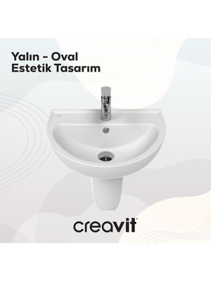 Creavit Sedef Yarım Ayak Beyaz