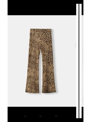 Butik Allbucks Bershka, Leopar Desenli  Esnek Flare Pantolon ABBRS0997