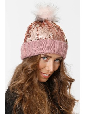 Pul Payetli Triko Örme Bere