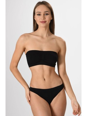 Miss Fit Kadın Straplez Pedli Örme Seamless Dikişsiz Basic Kadın Büstiyer