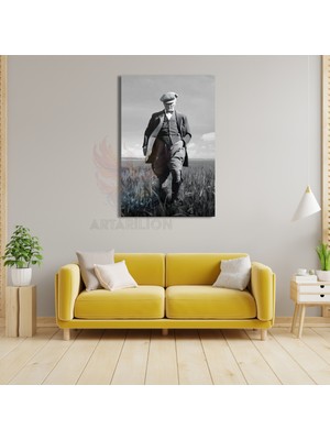 Artarilion Siyah Beyaz Atatürk Görseli Kanvas Tablo Dijital Baskı Kanvas