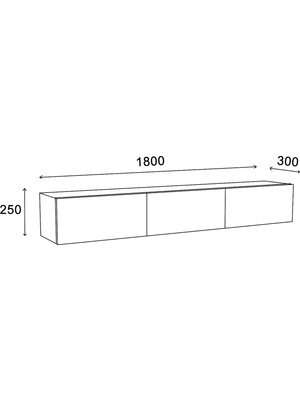 Smart Mobilya Arman 3 Kapaklı 180  cm  Duvara Monte Tv Ünitesi - Atlantik Çam
