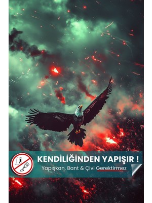 Alevlerin Kartalı, Kartal Posteri, Premium Baskı Poster, Taraftar Posteri, Hediyelik Ürün Önerisi