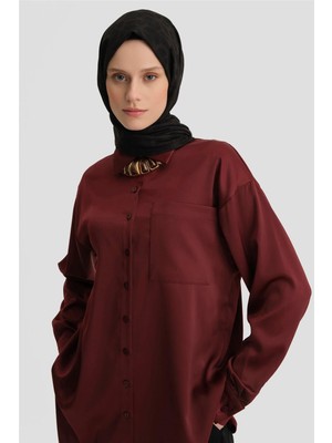 Armine Basic Gömlek 24KD9240 Bordo