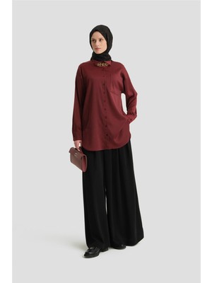 Armine Basic Gömlek 24KD9240 Bordo