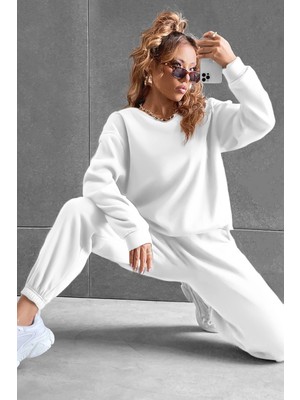 Kadın Basic Trend Model Bisiklet Yaka Eşofman Takımı