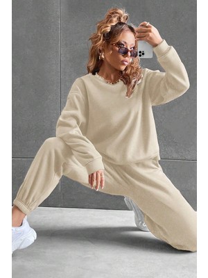 Kadın Basic Trend Model Bisiklet Yaka Eşofman Takımı