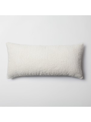 Fineroom Living Cozy - Sheepskin Dokulu Tüylü Kırlent 35 x 70 - Beyaz (Ic Yastık Dahil)