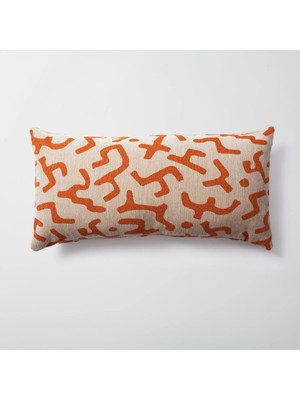 Fineroom Living Nandos - Labirent Desenli 35  x  70 Kırlent - Turuncu (Ic Yastık Dahil)