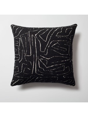 Fineroom Living Amorf - Soyut Desenli 50 x 50 Kırlent - Siyah (Ic Yastık Dahil)