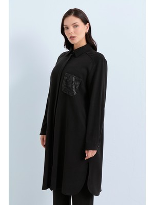 Nihan Rahat Kalıp Pantolon Tunik Takım  Siyah