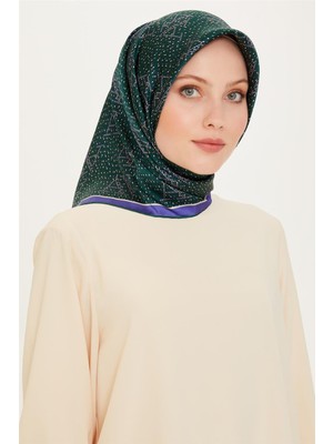 Armine Monogram Desenli Sura Saf İpek Eşarp 9228D 85