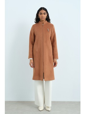 Nihan Fermuarlı Basic Kaban  Taba