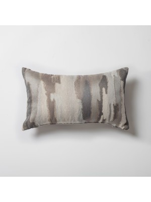 Fineroom Living Pastel - Gri Vizon Bej Suluboya Efekti Desenli Kırlent 30  x  50 - Vizon (Ic Yastık Dahil)