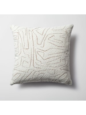 Fineroom Living Amorf - Soyut Desenli 50 x 50 Kırlent - Bej (Ic Yastık Dahil)