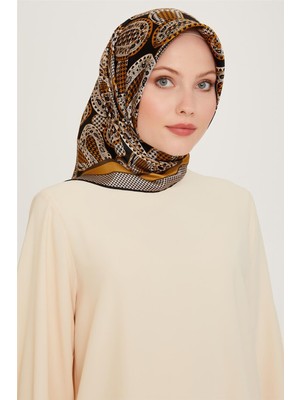 Armine Etnik Desenli Sura Saf İpek Eşarp 9208D 32