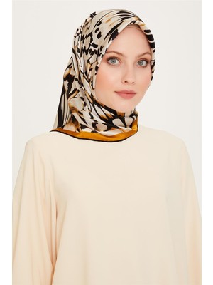 Armine Obje Desenli Sura Saf İpek Eşarp 9256D 31