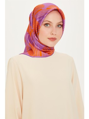 Armine Geometrik Desenli Sura Saf İpek Eşarp 9218D 13