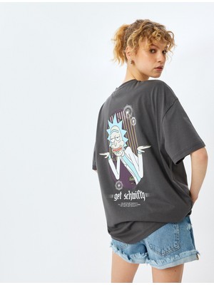 Koton Rick And Morty Lisanslı Arkası Baskılı Oversize Tişört