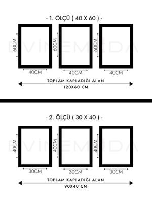 Evine Moda Sanatsal Tüy Desen 3 Parça Ahşap Çerçeveli Tablo Act