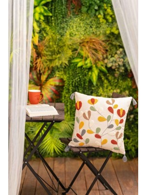 Felluci Textile Punch Nakışlı Kırlent Begonya 43x43 2Adet