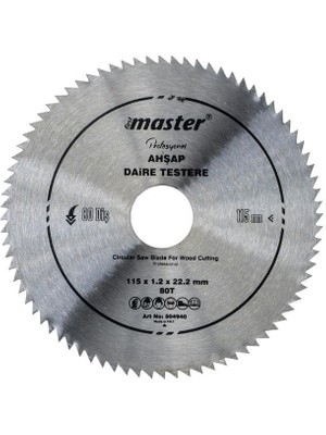 Master 530940 Ahşap Daire Testere Bıçağı 115 mm 80 Diş (Elmassız)