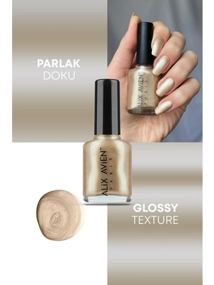 Alix Avien Sedefli Gold Oje 30 - Yüksek Pigmentli Uzun Süreli Kalıcılık Hızlı Kuruma - Nail Lacquer 30