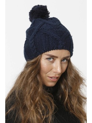 FLORİ Ponponlu Triko Örgü Detay Bere