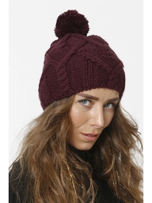 FLORİ Ponponlu Triko Örgü Detay Bere