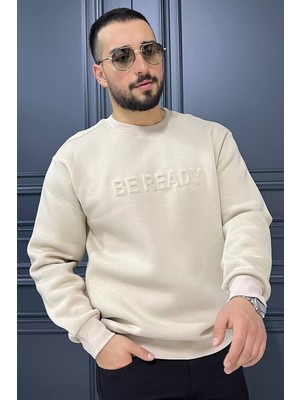 Mishar İtalia Kabartma Yazılı Bisiklet Yaka Erkek Sweatshirt