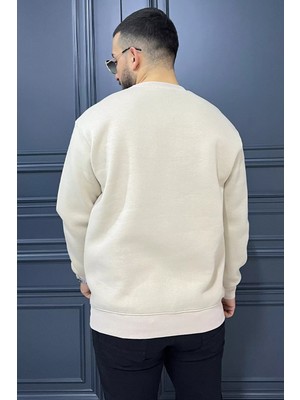 Mishar İtalia Kabartma Yazılı Bisiklet Yaka Erkek Sweatshirt