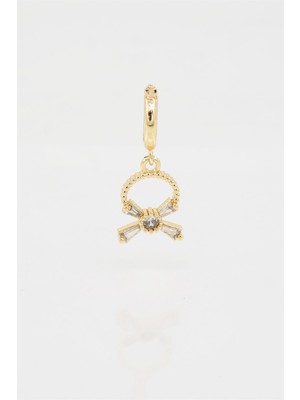 By Zeyna Aksesuar Kadın Kendi Tarzını Oluştur Baget Zirkon Taşlı Fiyonk Figürlü 1 Adet Küpe