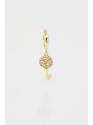 By Zeyna Aksesuar Kadın Kendi Tarzını Oluştur Zirkon Taşlı Anahtar Figürlü 1 Adet Küpe