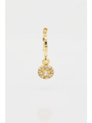 By Zeyna Aksesuar Kadın Kendi Tarzını Oluştur Zirkon Taşlı Oval Model 1 Adet Küpe