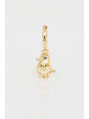 By Zeyna Aksesuar Kadın Kendi Tarzını Oluştur Zirkon Taşlı Penguen Figürlü 1 Adet Küpe