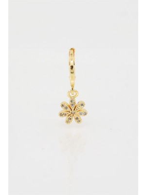 By Zeyna Aksesuar Kadın Kendi Tarzını Oluştur Zirkon Taşlı Çiçek Figürlü 1 Adet Küpe