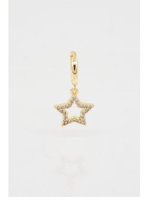 By Zeyna Aksesuar Kadın Kendi Tarzını Oluştur Zirkon Taşlı Yıldız Figürlü 1 Adet Küpe