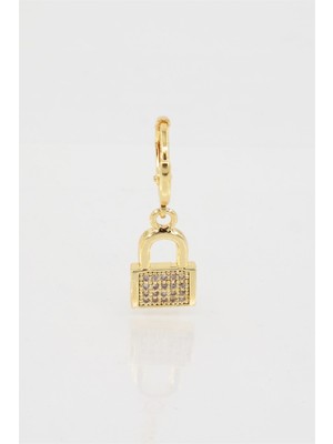 By Zeyna Aksesuar Kadın Kendi Tarzını Oluştur Zirkon Taşlı Kilit Figürlü 1 Adet Küpe