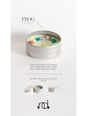 Endi Handmade Doğal Soya Mumu ve Doğal Uçucu Yağlı Aromaterapi  Teneke Mum ''frog''