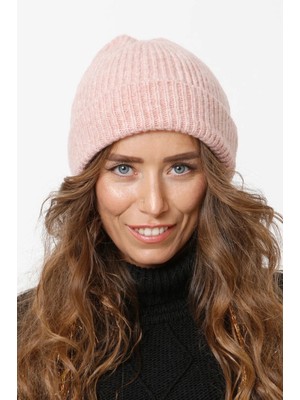 Tiftik Katlamalı Yıkamalı Triko Örgü Bere