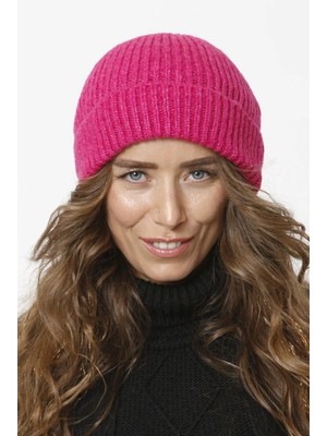 Tiftik Katlamalı Yıkamalı Triko Örgü Bere