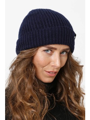 Tiftik Katlamalı Yıkamalı Triko Örgü Bere