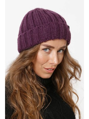 Tiftik Katlamalı Yıkamalı Triko Örgü Bere