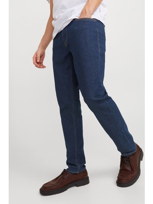 Jack & Jones Erkek Jjıglenn Düşük Bel Slim Fit Jean Pantolon 12259062 Mavi