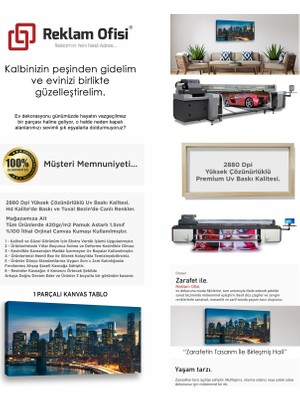 Reklam Ofisi New York, Brooklyn Köprüsü Deniz Şehir Manzaralı Premium Kanvas Tablo